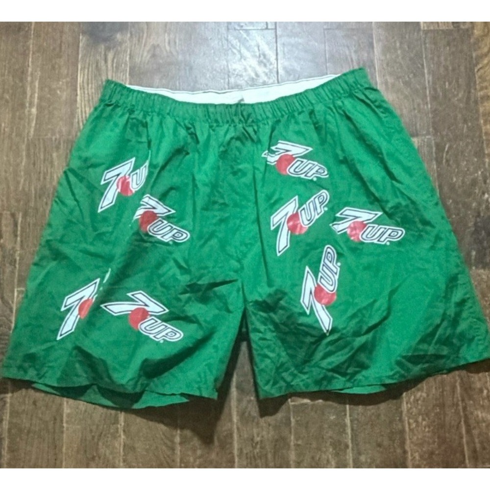 7 Up Shorts Mens XXL 2XL Green Lightweight Pajama House Shorts Soda Pop Promo 90